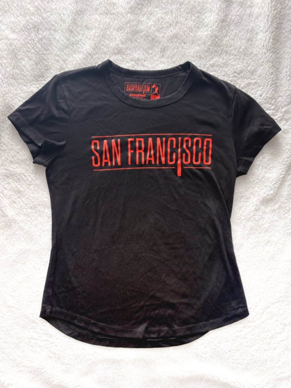 Baseballism San Francisco Tee Women’s Small Black Graphic T-Shirt Casual